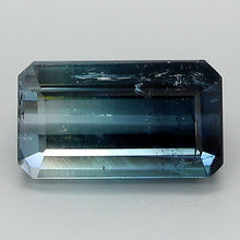 Load and play video in Gallery viewer, 3.01ct Light and Dark Blue Emerald Cut  Brazil Tourmaline
