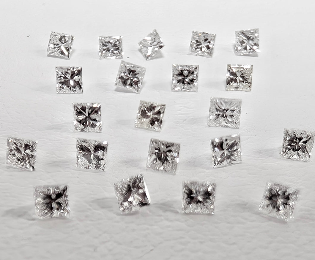 0.75ctw G-I SI Princess Cut Mined Dia. Parcel