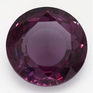 21.24ct Round Bluish Violet Changing to Reddish Purple Recycled Synthetic Color Change Sapphire