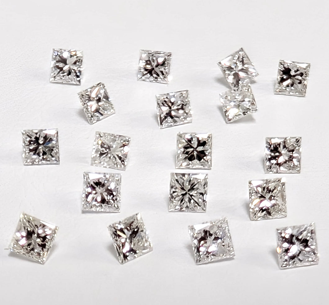 1.67ctw G-I SI Princess Cut Mined Dia. Parcel