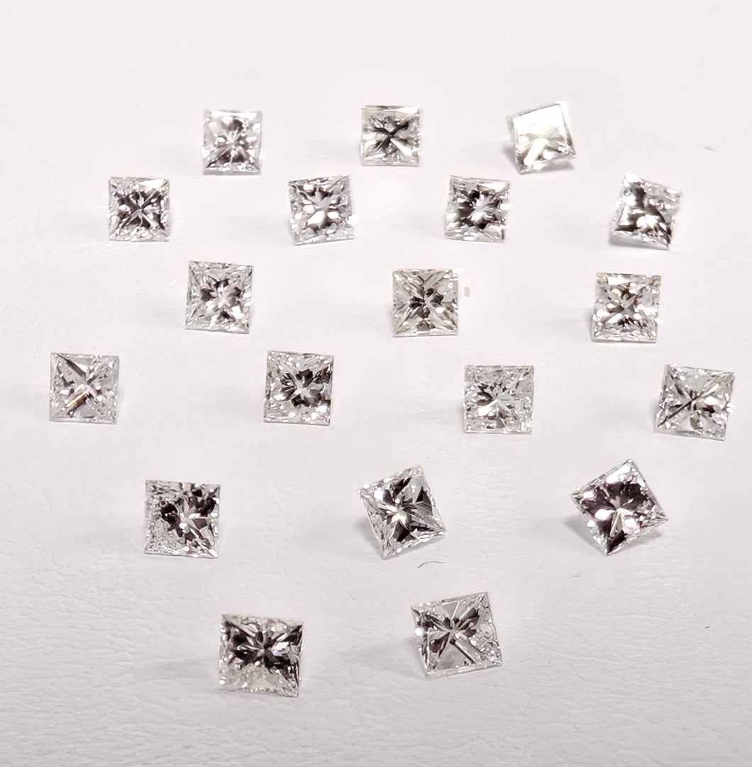 1.25ctw G-I SI Princess Cut Mined Dia. Parcel