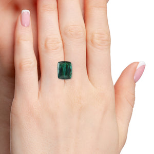 8.4ct Green Cushion Cut  Brazil Tourmaline, IGI Certified