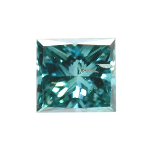 0.24ctw Fancy Green Blue (Irradiated) I3 Princess Cut Diamond