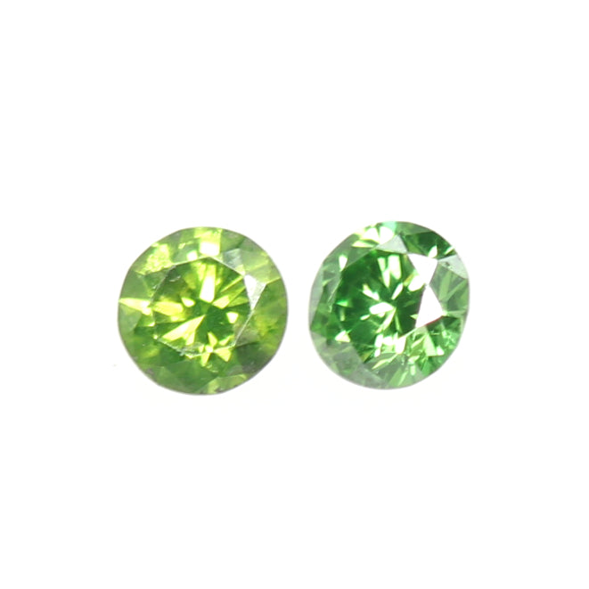 0.13ctw Fancy Green (Irradiated) I3 Round Brilliant Diamond