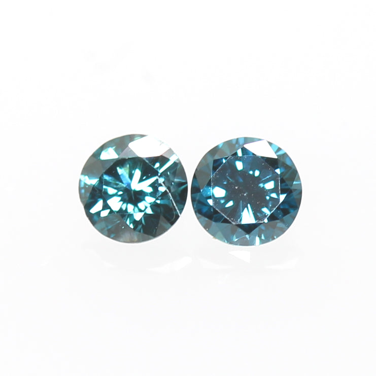 0.18ctw Fancy Blue (Irradiated) I3 Round Brilliant Diamond