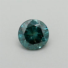 Load and play video in Gallery viewer, 0.54ctw Fancy Green Blue (Irradiated) I3 Round Brilliant Diamond Pair
