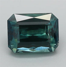 Load and play video in Gallery viewer, 2.01ct Greenish Blue Cut Cornered Rectangular Modified Brilliant Montana Sapphire
