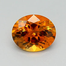 Load and play video in Gallery viewer, 0.83ct Orange Oval Modified Brilliant Montana Sapphire
