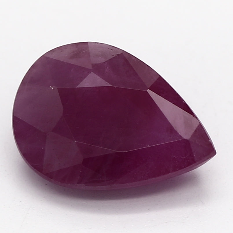 0.83ct Pear Purplish Red Recycled Natural Ruby