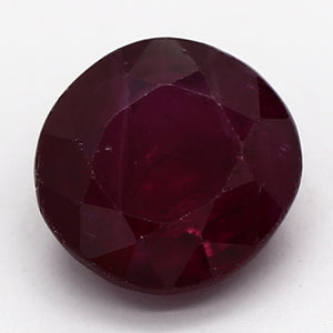 0.65ct Cushion Purplish Red Recycled Natural Ruby