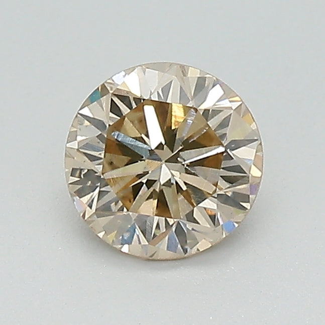 0.67ct Cognac C2-C3 SI Round Brilliant Diamond