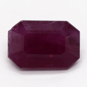 0.6ct Rectangle Purplish Red Recycled Natural Ruby
