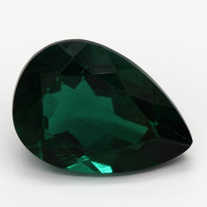 3.6ct Pear Bluish Green Recycled Synthetic Emerald