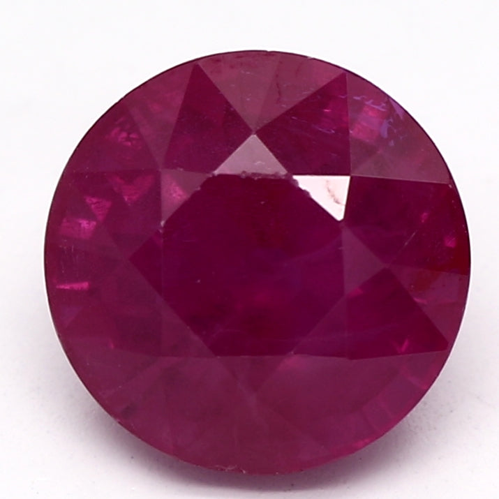 1.18ct Round Purplish Red Recycled Natural Ruby