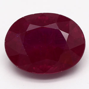 1.87ct Oval Purplish Red Recycled Synthetic Ruby
