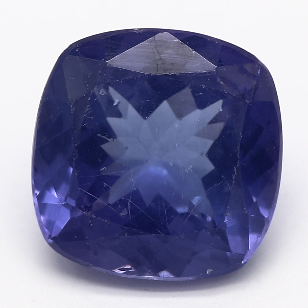 2.2ct Cushion Bluish Violet Recycled Natural Tanzanite