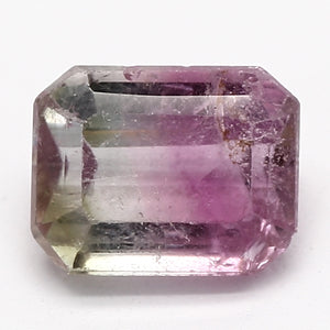 0.61ct Rectangle Pink, Colorless and Green Recycled Natural Parti-Colored Tourmaline