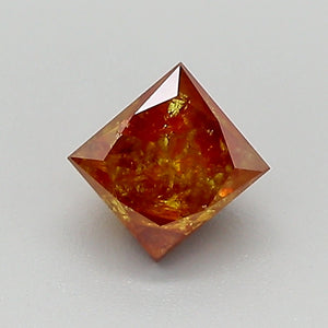 0.67ct Fancy Grayish Orange I3 Princess Cut Diamond