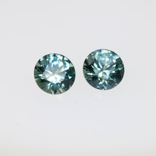 Load image into Gallery viewer, 1.02ct Medium Blue-Green Round Sapphire Pair

