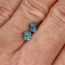 Load image into Gallery viewer, 1.18ct Medium Blue-Green Round Sapphire Pair
