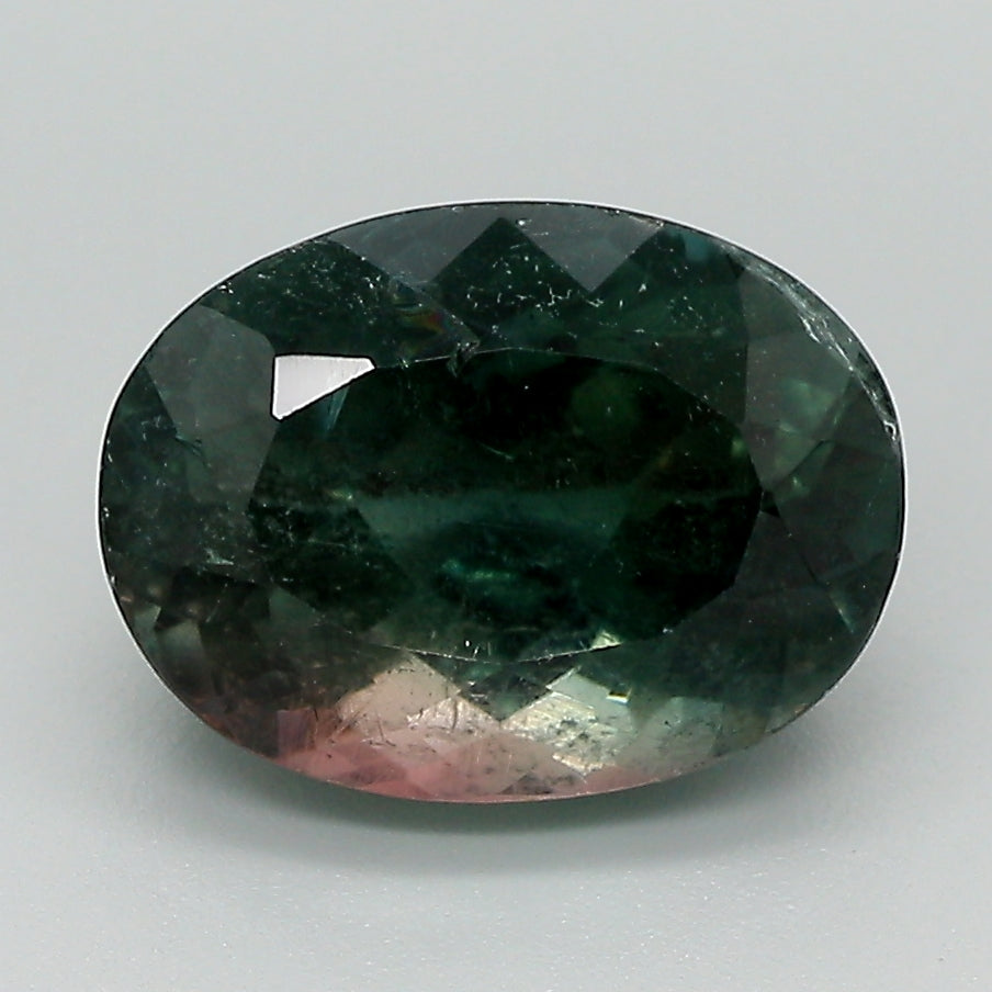 3.09ct Green and Purple Oval Cut Purple Brazil Tourmaline